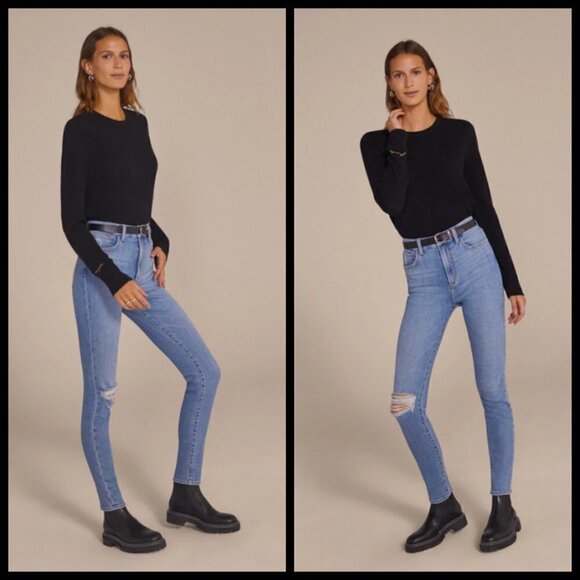 💕FAVORITE DAUGHTER💕 The Sara High Rise Skinny Jean ~ Ted Regal Blue 27 NWT - Picture 3 of 16